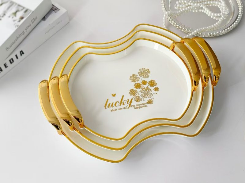 光面把手白色蝴蝶形中号 (印lucky)