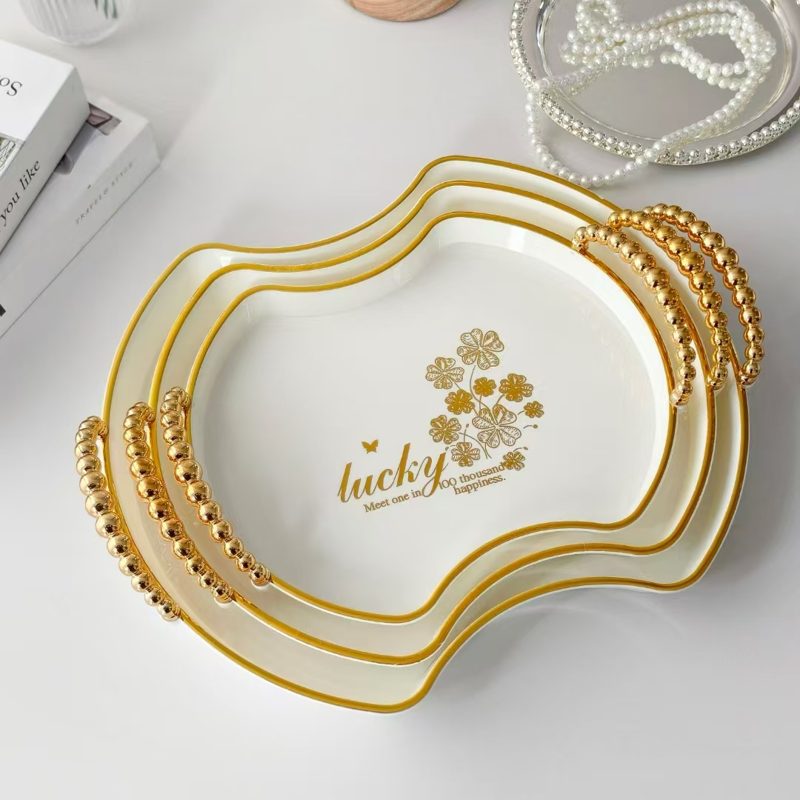 珠珠把手白色蝴蝶形小号(印lucky)
