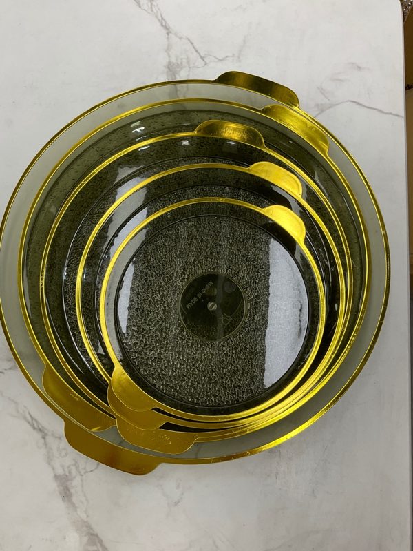 圆形烫金磨砂盘子大号