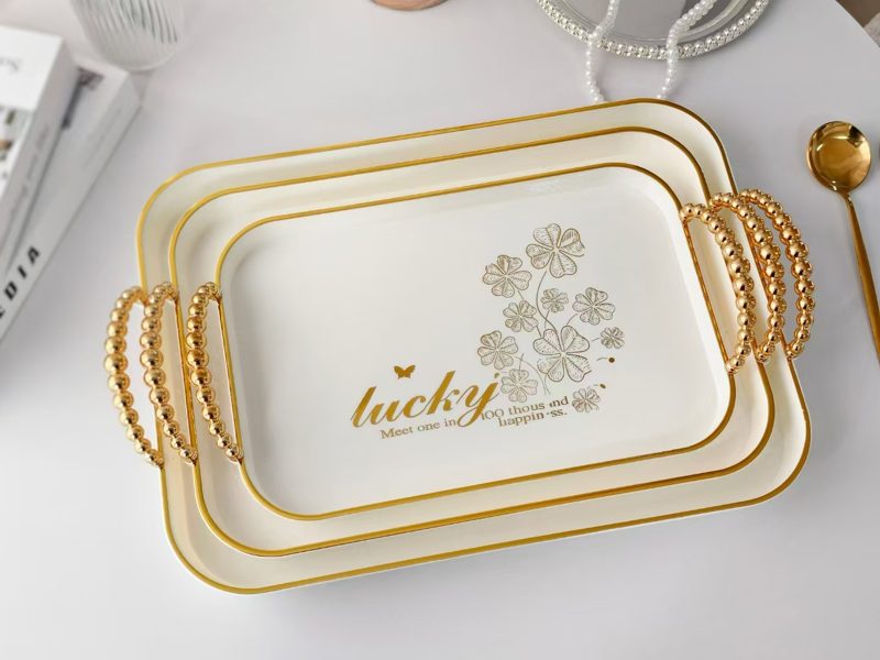 珠珠把手白色长方形中号(印lucky)