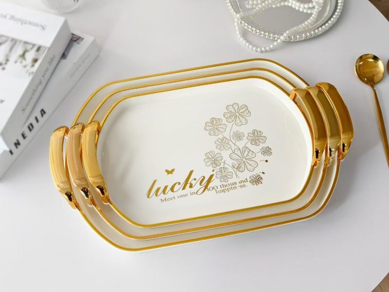 光面把手白色椭圆形大号(印lucky)