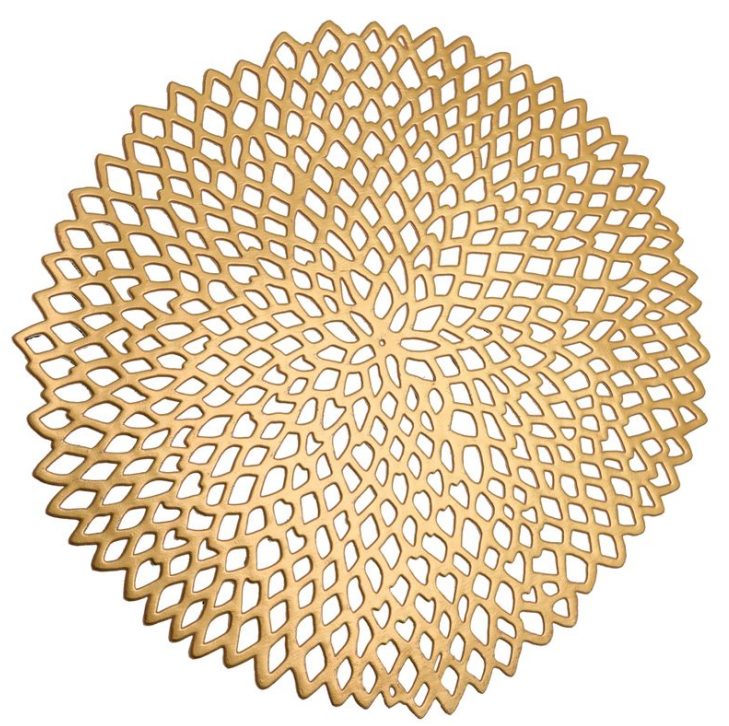 金色绣球花烫金餐垫
