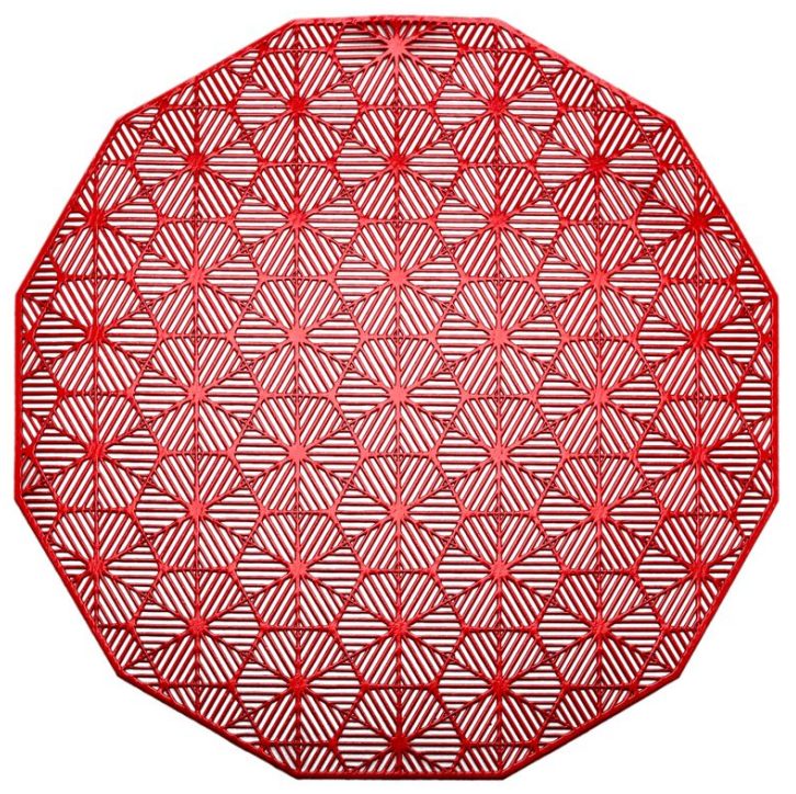 红色12边形烫金餐垫