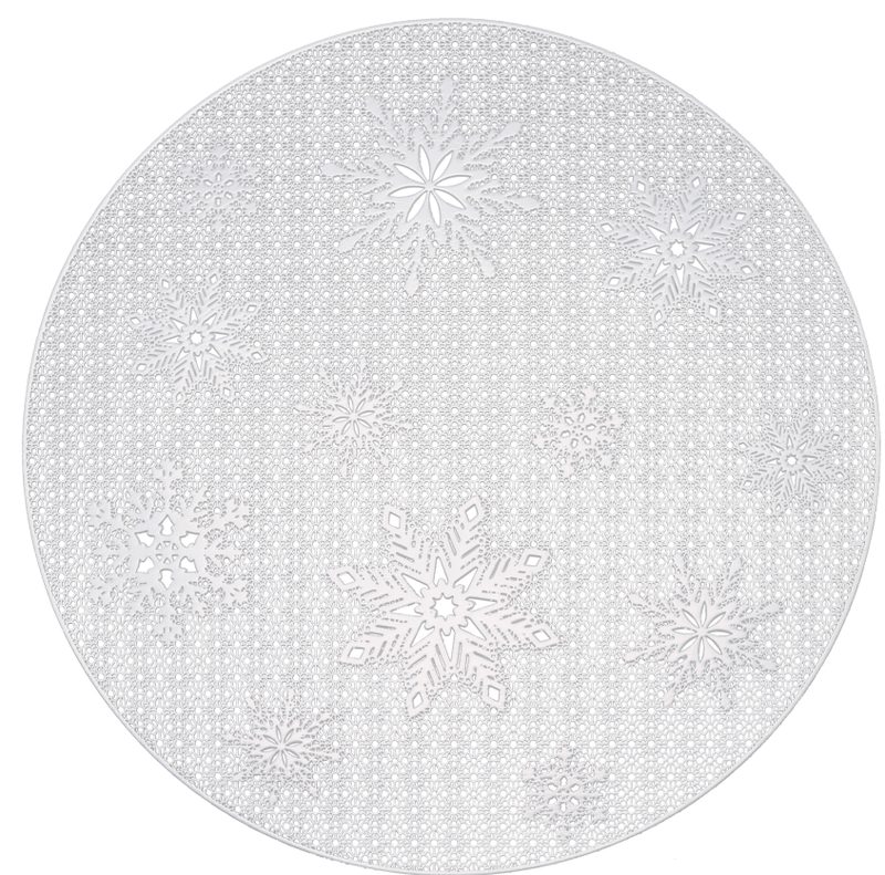 银色雪花烫金餐垫
