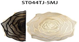 黑底磨砂金色玫瑰花烫金餐垫