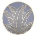 金色蓝底芋叶烫金餐垫