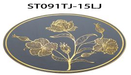 金蓝芙蓉加底烫金餐垫