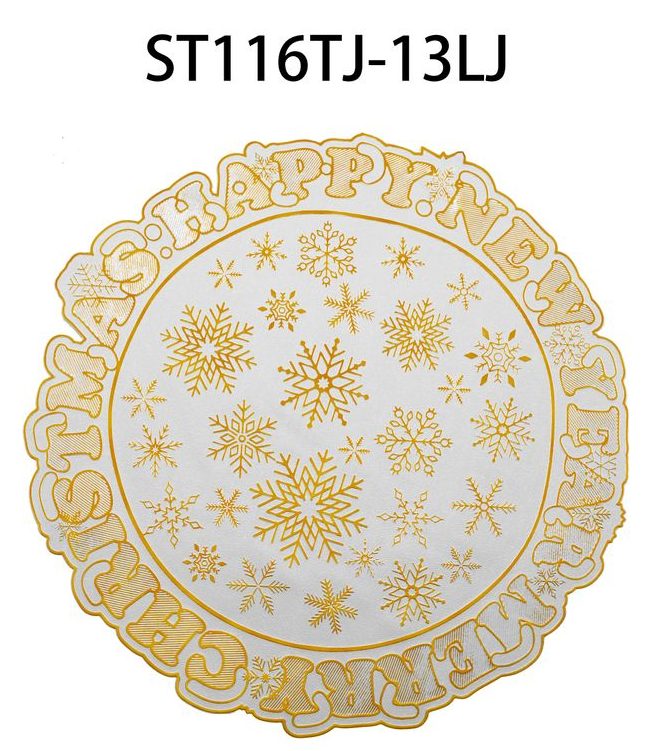 金色雪花圣诞加底烫金餐垫