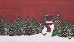 红色围巾雪人